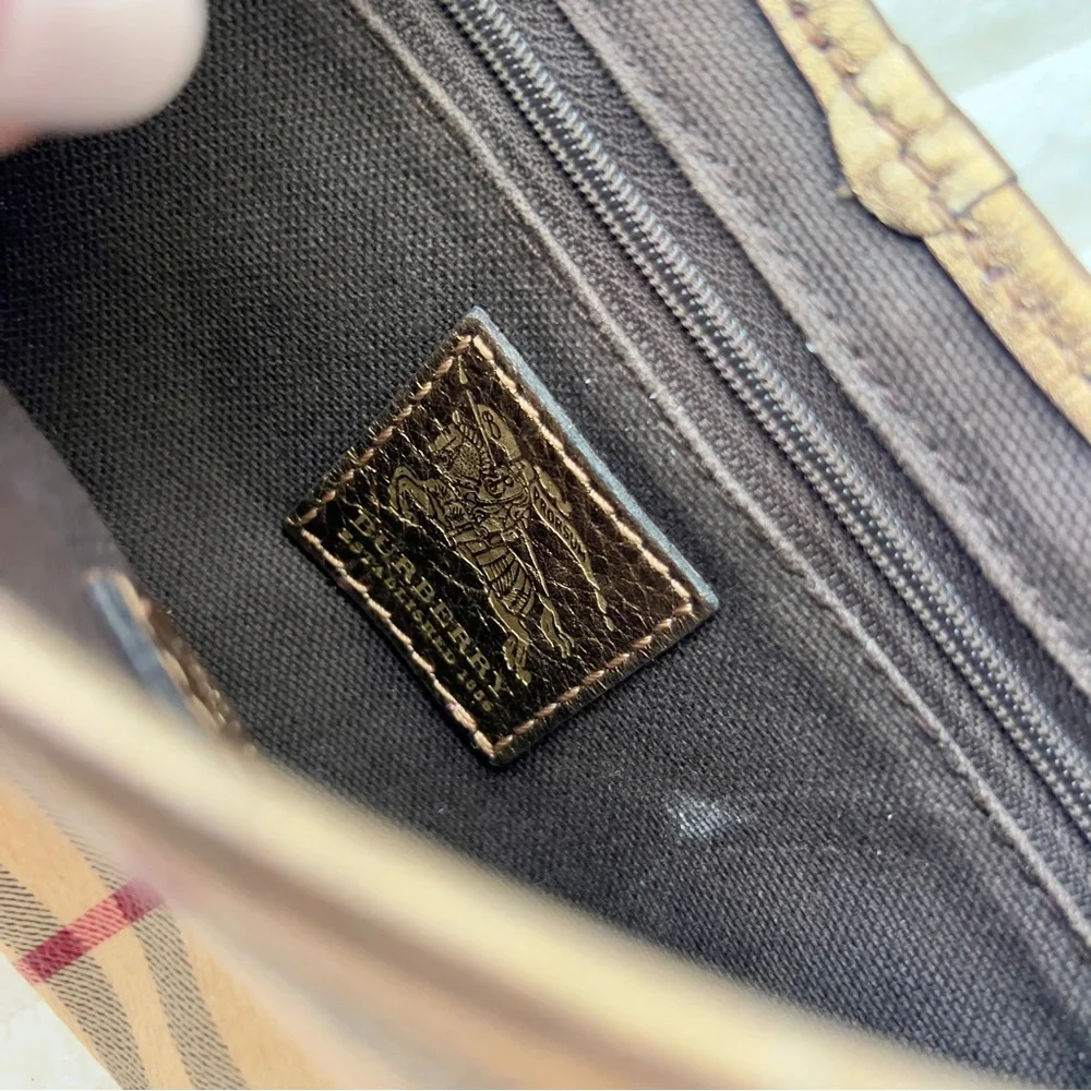 Burberry Shoulder Bag Check Nova Plaid Gold Buckle Vintage Horse Knight Logo - Picture 7 of 11